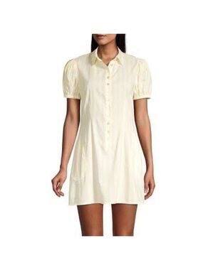 Women's WeWoreWhat Yellow White Striped Mini Dress M